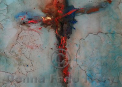 Silk Cross with Flame